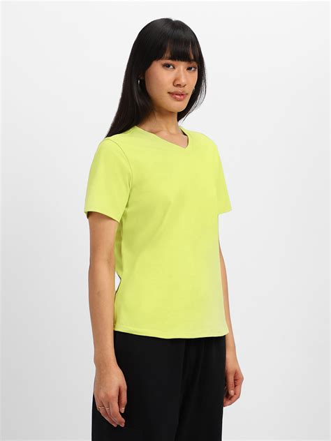 Limeade Plain V-Neck Regular Fit T-Shirt – Juneberry