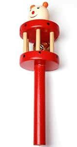 Wooden Rattle Toys for Kids - Cage Bell Rattles - Colorful Handcrafted ...