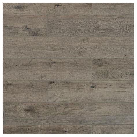 Mohawk ForeverStyle Smoke Wood 6-in x 36-in Matte Porcelain Wood Look ...