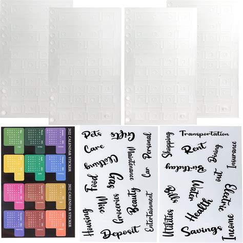 Buy 4 Sheet A5 A6 B6 Binder Hole Holder Stickers, Binder Cash Envelopes ...