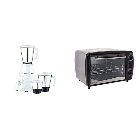 Buy Bajaj Rex Mixer Grinder, 500W, 3 Jars (White) & Bajaj Majesty 1603 ...