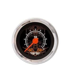 Aurora Instruments 4346 Tribal Black Orange Accents Tachometer Gauge ...