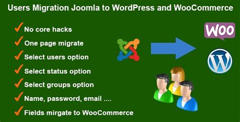 Users Migration Joomla to WordPress and WooCommerce