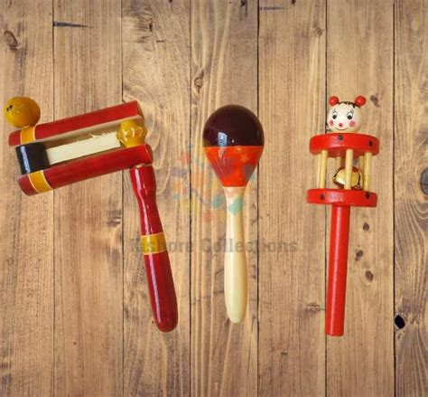 Kishore Collections Channapatna Toys Wooden Rattle Toys for Baby ...