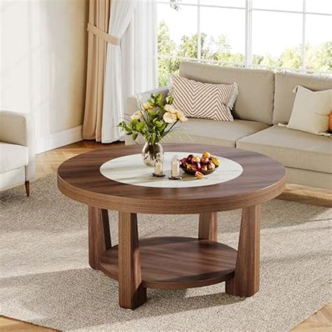 Tribesigns Coffee Table, 2-Tier Round Coffee Table India | Ubuy