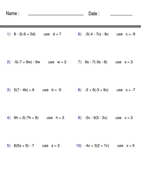 Pre Algebra Worksheet 的图像结果