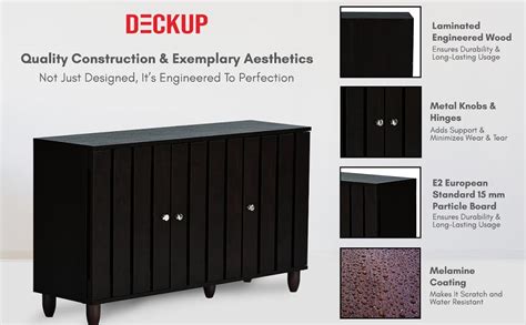 DeckUp Minang 3-Door Engineered Wood Shoe Rack (Dark Wenge, Matte ...