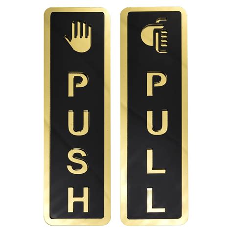 Buzz Cool Acrylic Gold Push Pull Stickers For Glass Door, Wooden Door ...