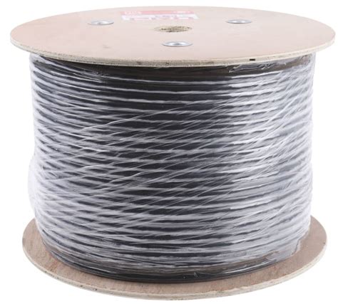 RS PRO | RS PRO, 100m Cat7, Black, SF/FTP Shielded, Unterminated PVC ...