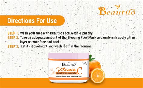 Buy Beautilo Skin Brightening Vitamin C Sleeping Night Mask For Skin ...