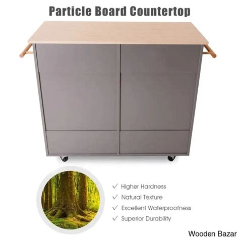 Yamiled 45.3'' Wide Kitchen Island Cart On Wheels With Storage Kitchen