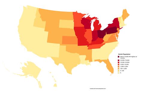 Amish Population : r/MapPorn