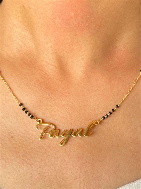 Stylish Naam Wale Short Mangalsutra Designs: Buy Name Mangalsutra ...