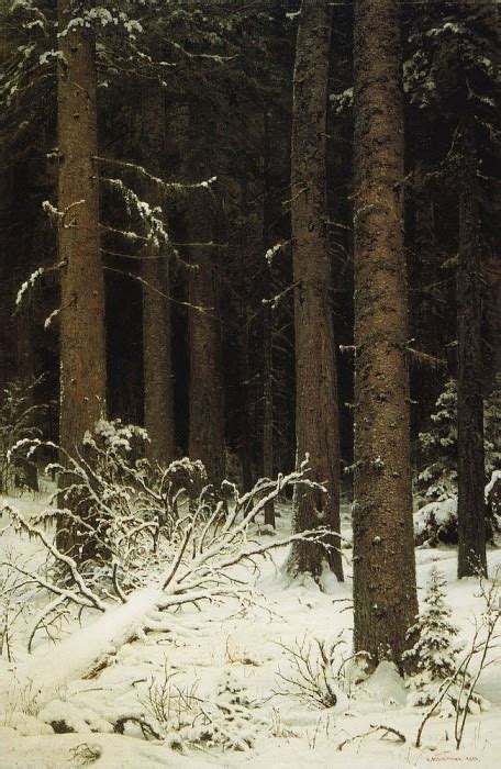 spruce forest in winter 1884 140h95 — Ivan Ivanovich Shishkin