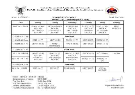 My File - Ui83 - F. No.: 9 - 1/ 2024 - UG SCHEDULE OF CLASSES Dated: 01 ...