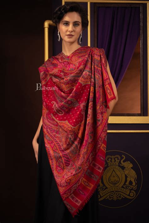 Pashtush Womens 100% Pure Wool With Woolmark Certificate Shawl, Paisle ...