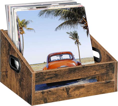 Amazon.com: BUZIFU Vinyl Record Storage, Vinyl Record Holder Crate Box ...