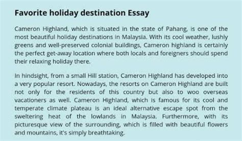 essay on my favorite destination 500+ words - Brainly.in