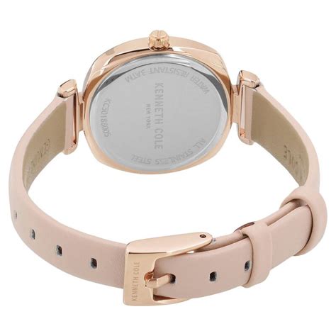 Buy Online Kenneth Cole Quartz Analog Silver Dial Leather Strap Watch ...