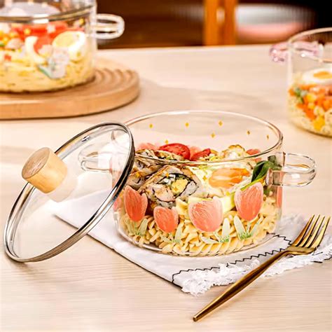 Buy UMAI Borosilicate Glass Tope With Lid&Handle Polished (1.45L ...