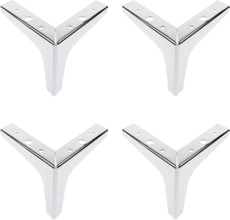 Buy Geesatis 5 inch Metal Chrome Sofa Legs Cabinet Feet Heavy Duty ...