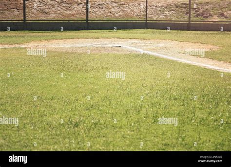Baseball, field and base with mockup for sport, leagues and training on ...