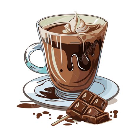 Drinking Hot Chocolate Vector, Sticker Clipart Chocolate Milk Is In A ...
