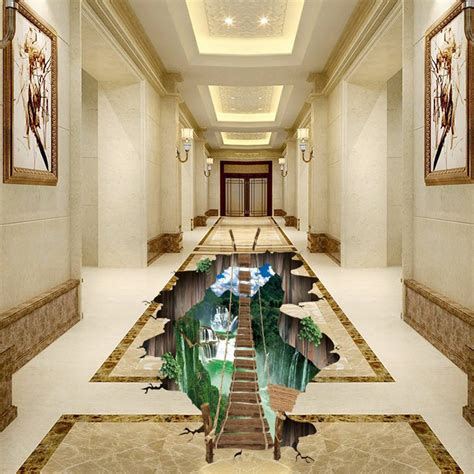 Buy CAICOME Creative 3D Space Floor Stickers Realistic Forest ...