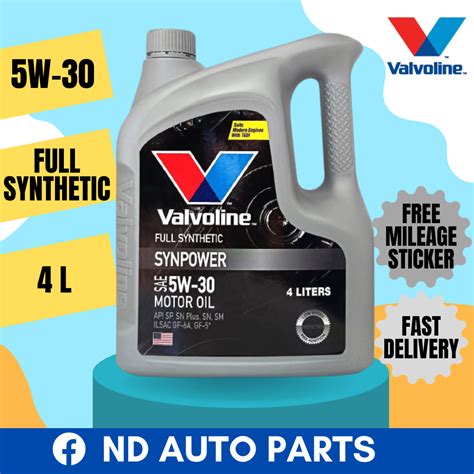 VALVOLINE Synpower PETROL 5W30 (4L) Full Synthetic Engine Oil 10,000Km ...