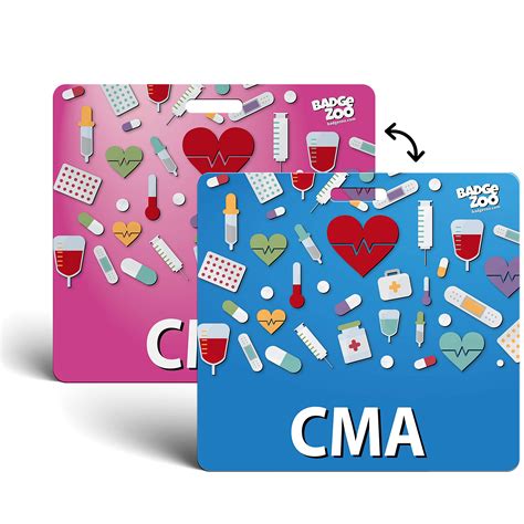Buy CMA Badge Buddy Pink/Blue Horizontal Heavy Duty with Medical Icons ...