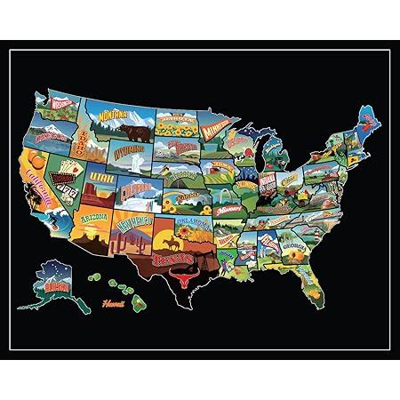 Buy Scratch Off Map Of United States, USA State Scratch Sticker, Travel ...