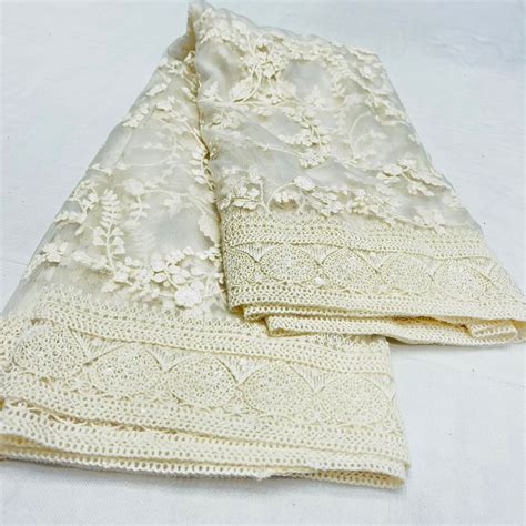 Net Jaal Dupatta with Heavy Borders , Width : 37" – Fabric Forever