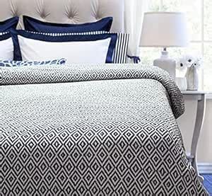 The Furnishers Reversible Argyle Pattern Cotton Throw for Sofa, Bed ...