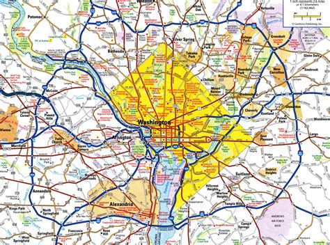Large detailed roads and highways map of Washington D.C. area | Washington D.C. | USA (United ...