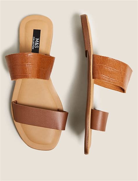 Buy Leather Two Strap Square Toe Sandals at Marks & Spencer