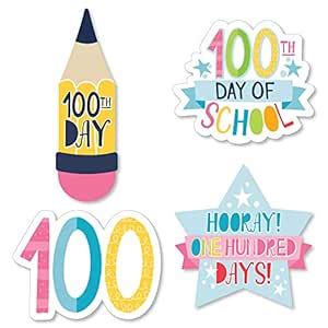 Big Dot of Happiness Happy 100th Day of School - DIY Shaped 100 Days ...
