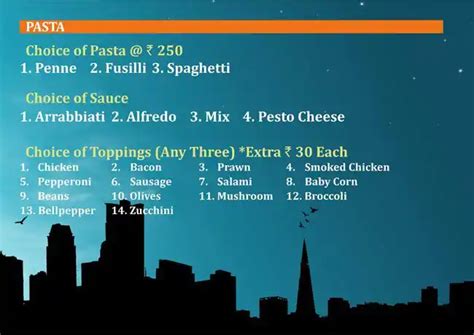 Menu at The Night Grub, Noida