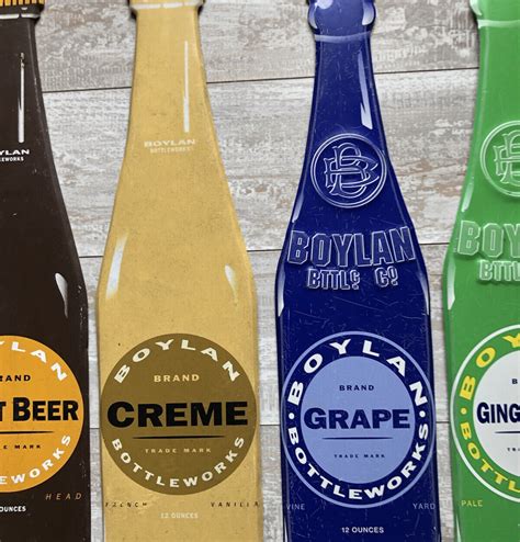 Vintage BOYLAN’S BOTTLEWORKS Tin Metal Signs - ROOT BEER CREME GRAPE ...
