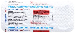 Foxstat 40 Tablet 10: Uses, Side Effects, Price & Substitutes
