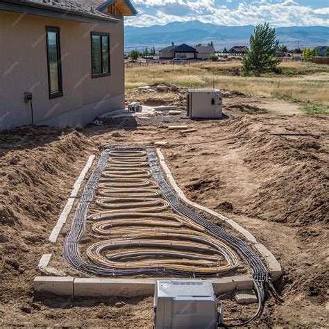 Snapshot of a geothermal heat pump installation with underground loop ...