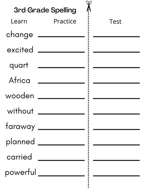 Free 3rd Grade Spelling Curriculum