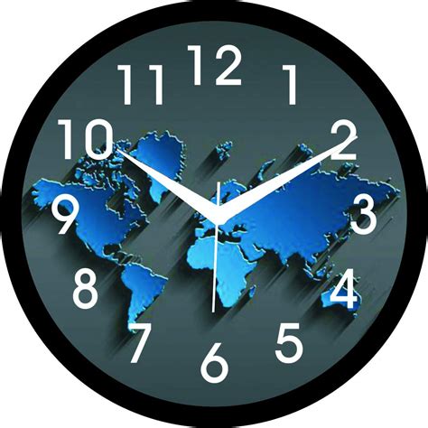 Buy Plastic World 3D Map Wall Analog Clock 05 - Multicolour Online at ...