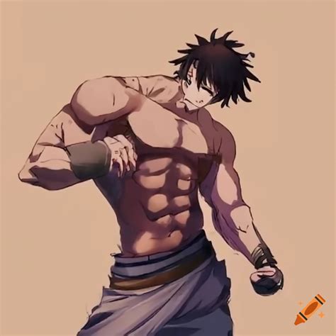 Illustration of a strong anime character on Craiyon
