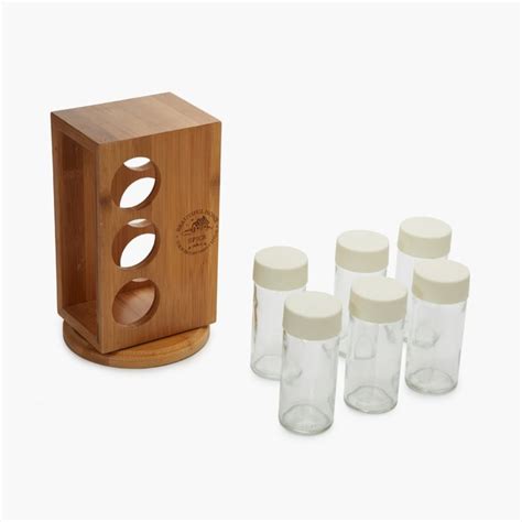 Buy Mendo 7Pcs Bamboo Spice Rack Set from Home Centre at just INR 1299.0
