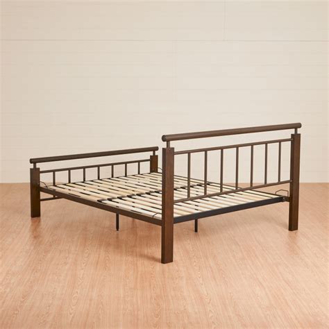 Buy Alex Queen Size Metal Bed -168 x 204 cm - Brown from Home Centre at ...