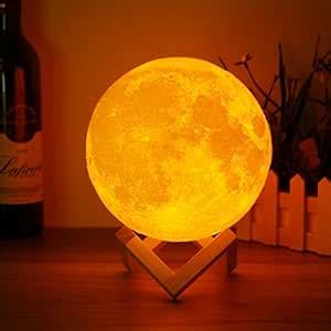 15cm Magical Two Tone Moon Lamp USB Rechargeable Luna LED Night Light ...
