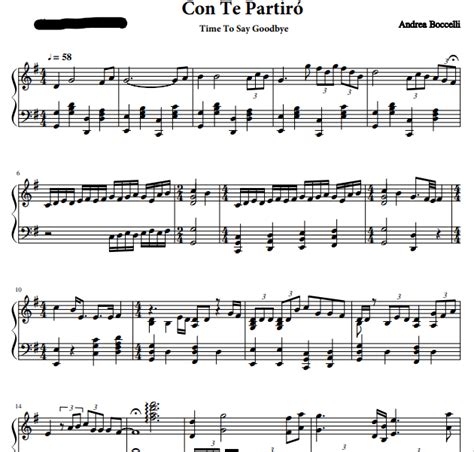 Andrea Bocelli - Con Te Partiro Free Sheet Music PDF for Piano | The ...