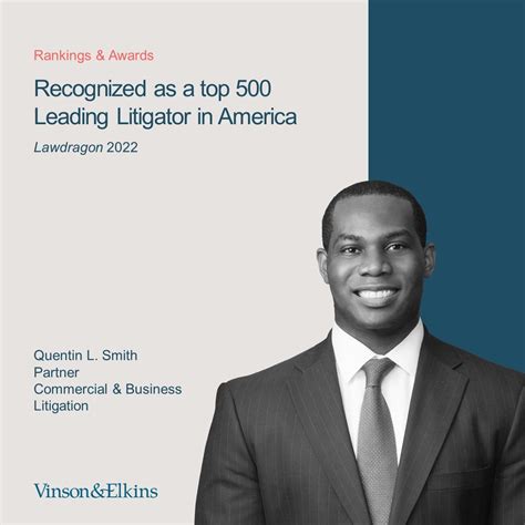 Quentin Smith on LinkedIn: Honored that Lawdragon recognized me and 29 Vinson & Elkins lawyers ...