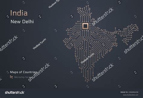 India Bharat Map Capital New Delhi Stock Vector (Royalty Free) 2392892439 | Shutterstock