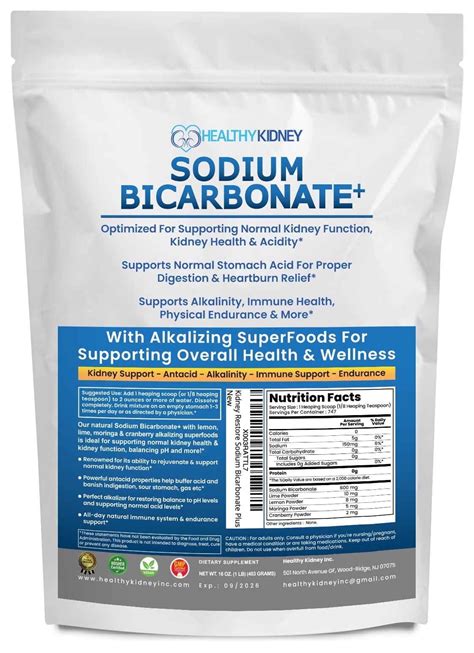 Kidney Restore Sodium Bicarbonate Powder, Alkaline Supplement, Supports ...